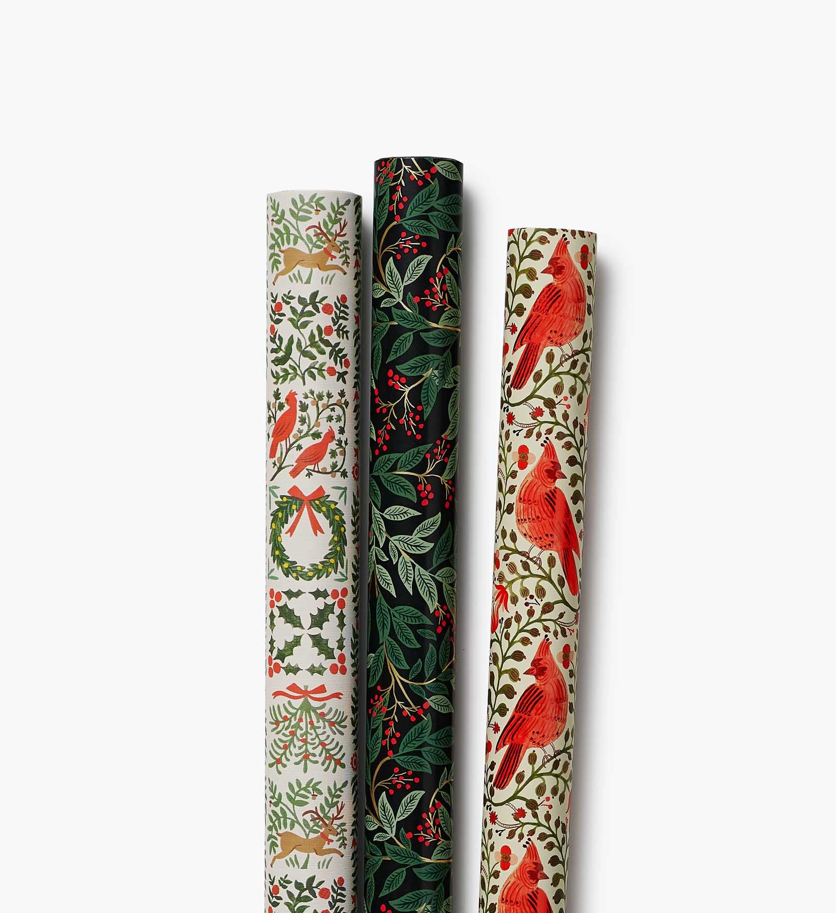 Classic Holiday Set of 3 Wrapping Rolls